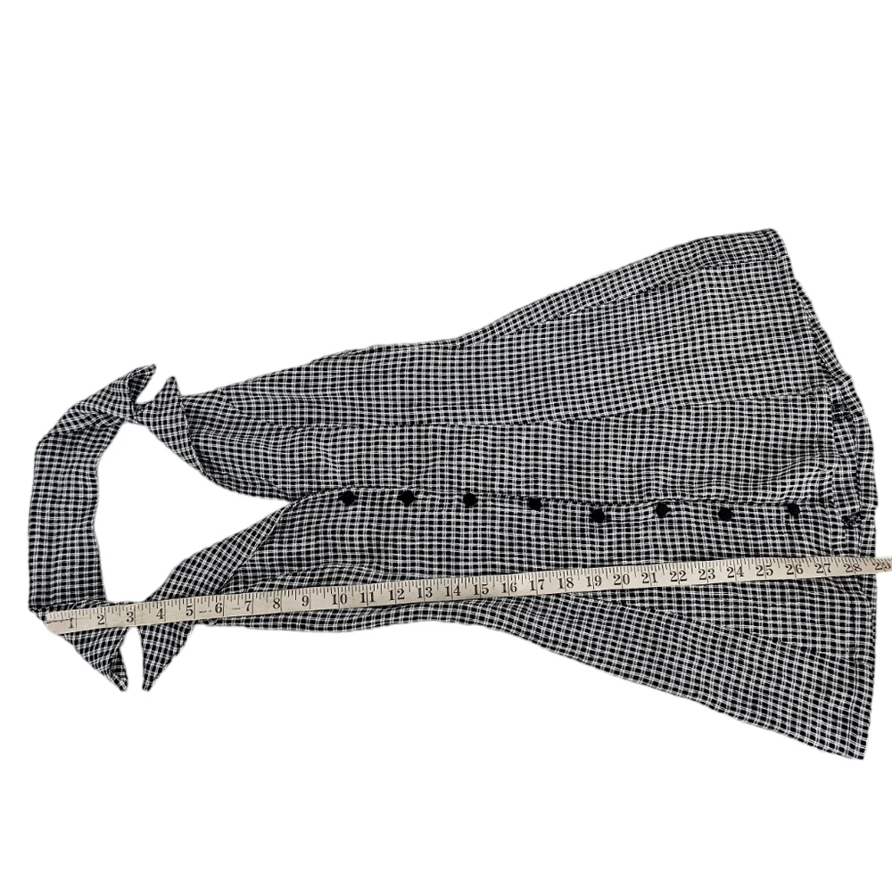 Vanessa Mooney Valentina Mini Dress Halter Black White Check Plaid Mini Dress XS - Picture 4 of 7
